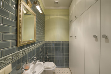 Interior design stylish bathroom luxury house.