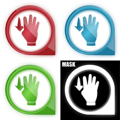 ikona w okręgu ze strzałką i blaskiem zestaw