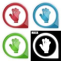 ikona w okręgu ze strzałką i blaskiem zestaw