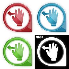 ikona w okręgu ze strzałką i blaskiem zestaw