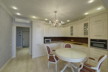 Interior design modern kitchen in the new house.