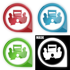 ikona w okręgu ze strzałką i blaskiem zestaw © vempireart