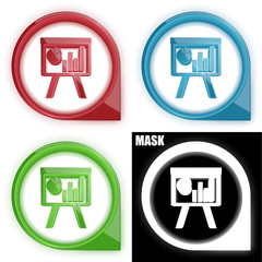 ikona w okręgu ze strzałką i blaskiem zestaw © vempireart