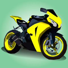 Yellow motorbike.