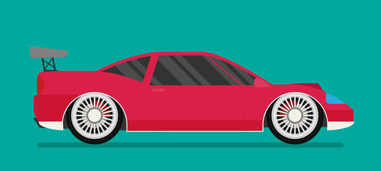 Flat racing car vector. Eps 10