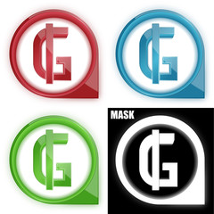 ikona w okręgu ze strzałką i blaskiem zestaw