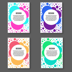 Modern abstract brochure flayer business design, set poster with color circle, round and dot