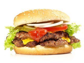 Double Burger mit Käse vom Grill