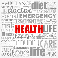 HEALTH word cloud collage, concept background