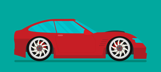 Flat racing car vector. Eps 10