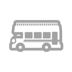 Double decker open top sightseeing city bus icon