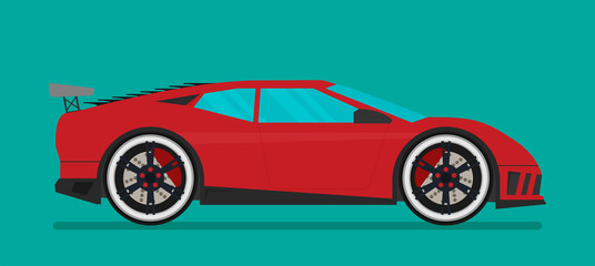 Flat racing car vector. Eps 10