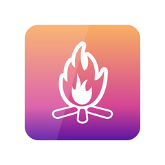 Bonfire outline icon. Summer. Vacation