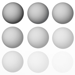 Spheres with color shades