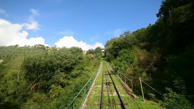 Funicular railway in Montecatini, Italy