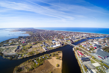 Fototapeta premium Aerial view of Liepaja city, Latvia.