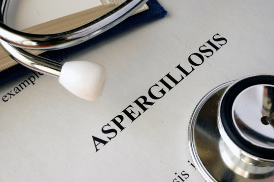 Page With Title Aspergillosis. Medical Concept.