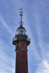 Naklejka premium The Gdansk Lighthouse and Time Ball 1894 in Port of Gdansk, Poland.