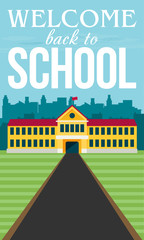 flat illustration of school building for back to school