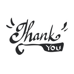 Thank You calligraphy isolated on white background