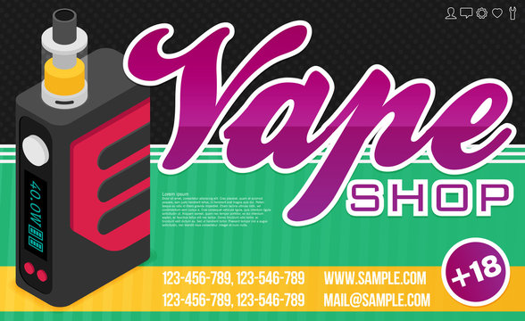 Vape vector illustration. Banner for web or print.