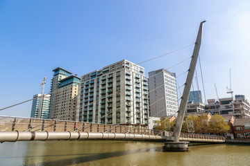 South Quay footbridge in Canary Wharf, London
