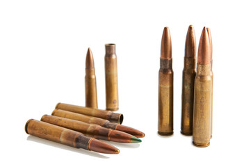 Bullets isolated on white.