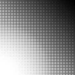 White grey dots halftone on black background for abstract concept