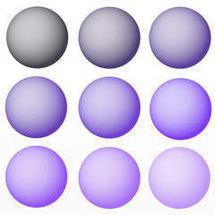 Spheres with color shades
