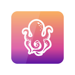Octopus outline icon. Summer. Vacation