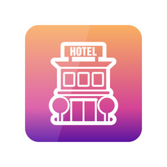 Hotel outline icon. Summer. Vacation