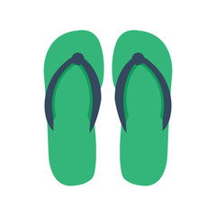 Slippers female multicolored isolated on white casual summer footwear pair design vector