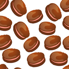 Appetizing pattern with hocolate macaroons