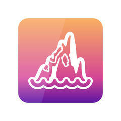 Rocks in the sea outline icon. Summer. Vacation
