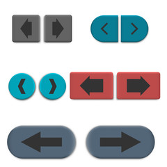 Stylish multicolored web buttons with 3D effect, vector illustration