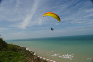 paraglider at coast