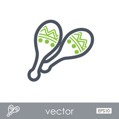 Maracas outline icon. Summer. Vacation