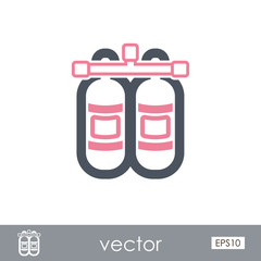 Oxygen tank outline icon. Summer. Vacation
