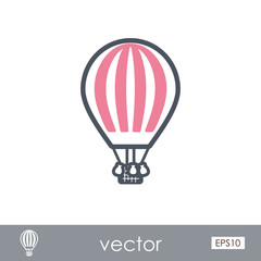 Hot Air Balloon outline icon. Summer. Vacation