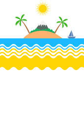 Fototapeta na wymiar Summer tropical island vacations themed poster template