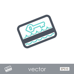 Electronic keycard outline icon. Summer. Vacation