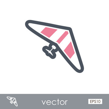 Hang Glider outline icon. Summer. Vacation