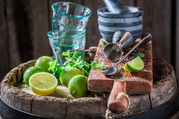 Bartender ingredients to make a sweet cocktails