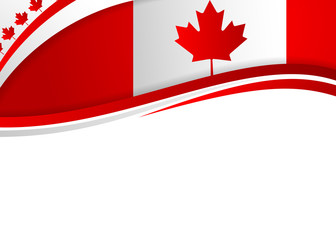Canadian flag themed banner with copy space