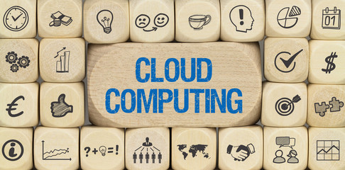 Cloud Computing / Würfel mit Symbole