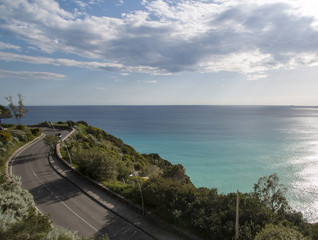Italian panoramic road with sea view