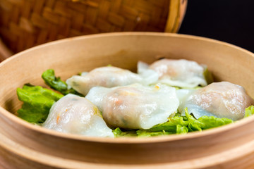 Chinese food dim sum on plate