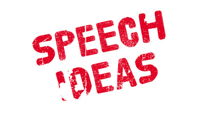 Speech Ideas rubber stamp. Grunge design with dust scratches. Effects can be easily removed for a clean, crisp look. Color is easily changed.