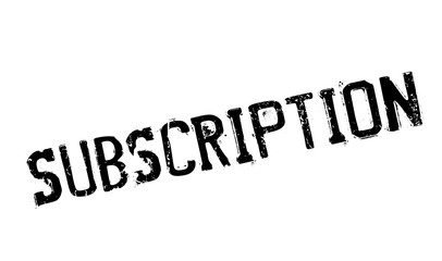 Subscription rubber stamp. Grunge design with dust scratches. Effects can be easily removed for a clean, crisp look. Color is easily changed.