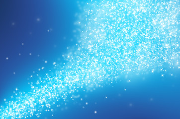 Blue glitter sparkles rays lights bokeh Festive Elegant abstract background.